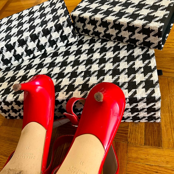 Zara Leather Heeled Shoes - Picture 6 of 8